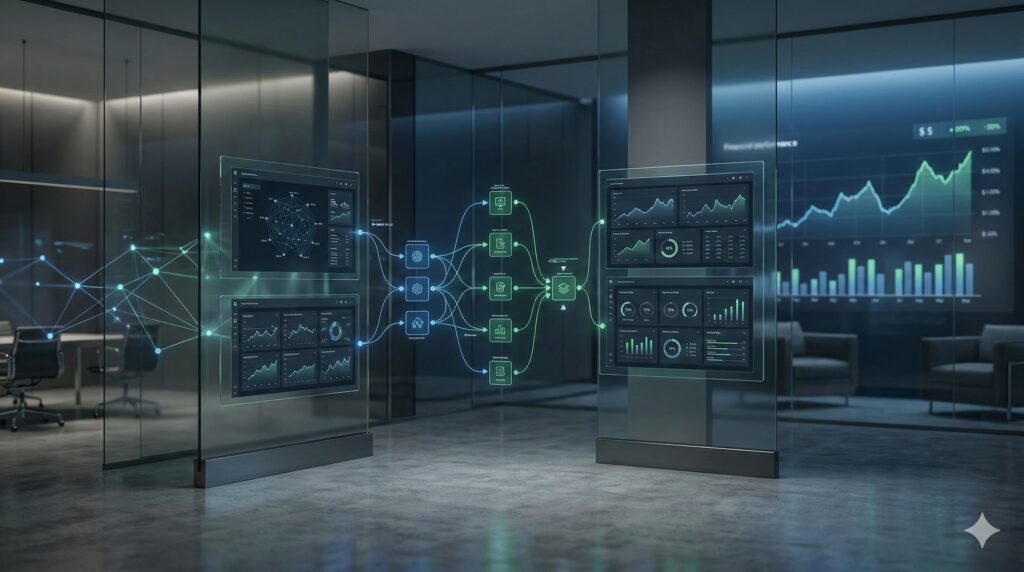 Automação empresarial com IA aplicada a processos financeiros, marketing e integração de sistemas